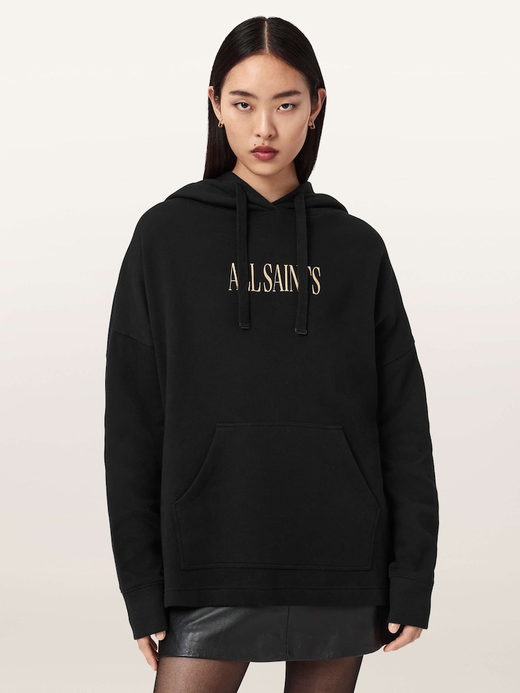 AllSaints Black Cora Etie Hoodie - Image 2 of 9