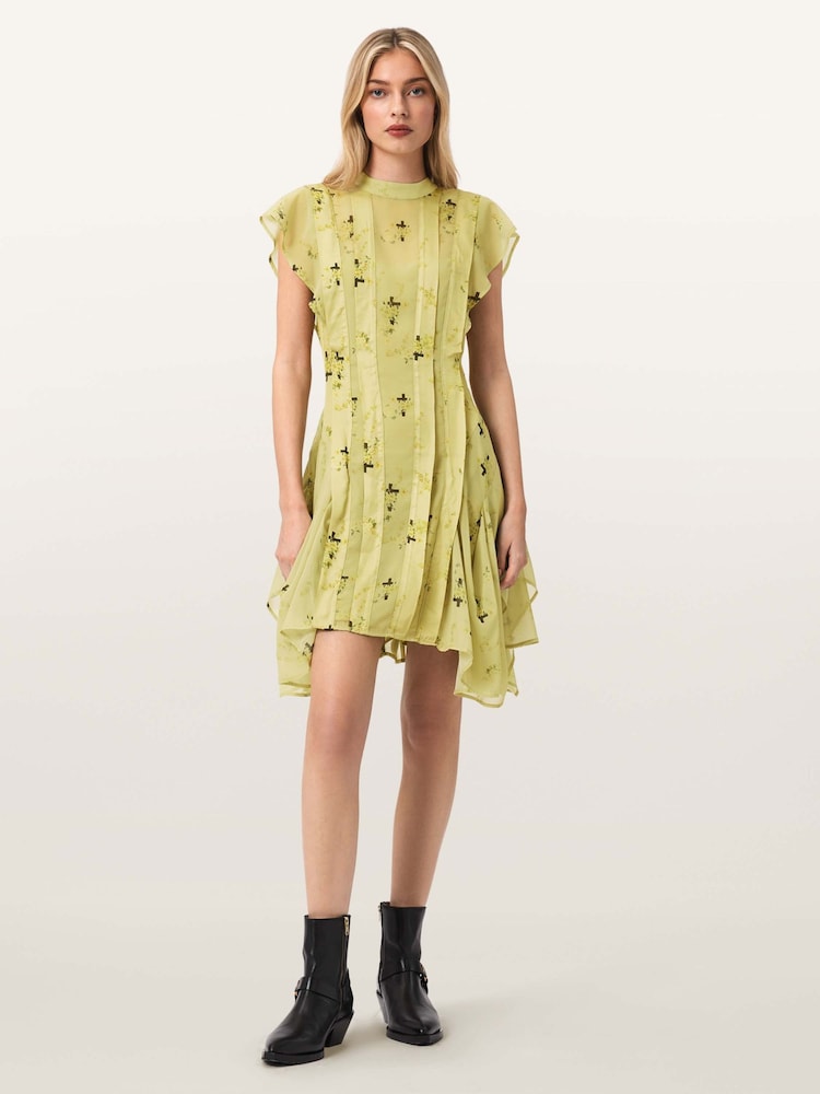 AllSaints Yellow Fleur Dress - Image 2 of 7