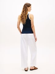 Tommy Hilfiger Dark Blue Contrast Trim Ribbed Slim Tank Top - Image 3 of 5