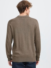 Casual Friday Brown CFBells Long Sleeve Knitted Polo Jumper - Image 2 of 5