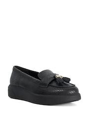 Dune London Black Leather Glissade Loafers - Image 2 of 5