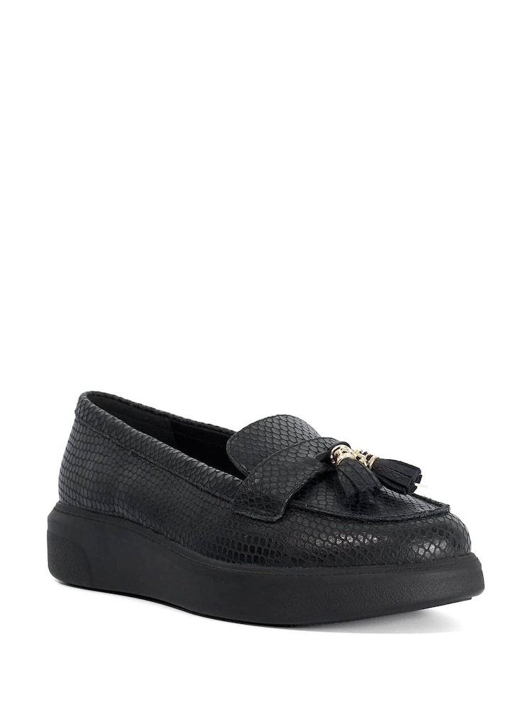 Dune London Black Leather Glissade Loafers - Image 2 of 5 Dune London Black Leather Glissade Loafers - Image 2 of 5