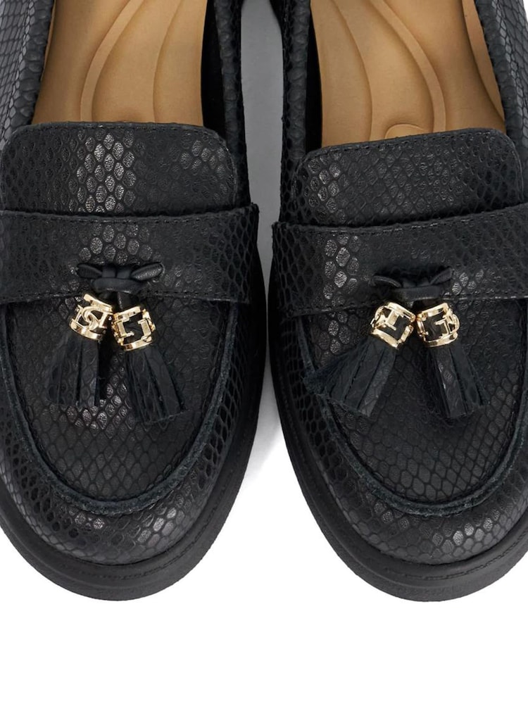Dune London Black Leather Glissade Loafers - Image 5 of 5 Dune London Black Leather Glissade Loafers - Image 5 of 5