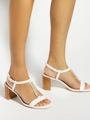 Dune London White Josina Block Heeled Sandals - Image 1 of 6