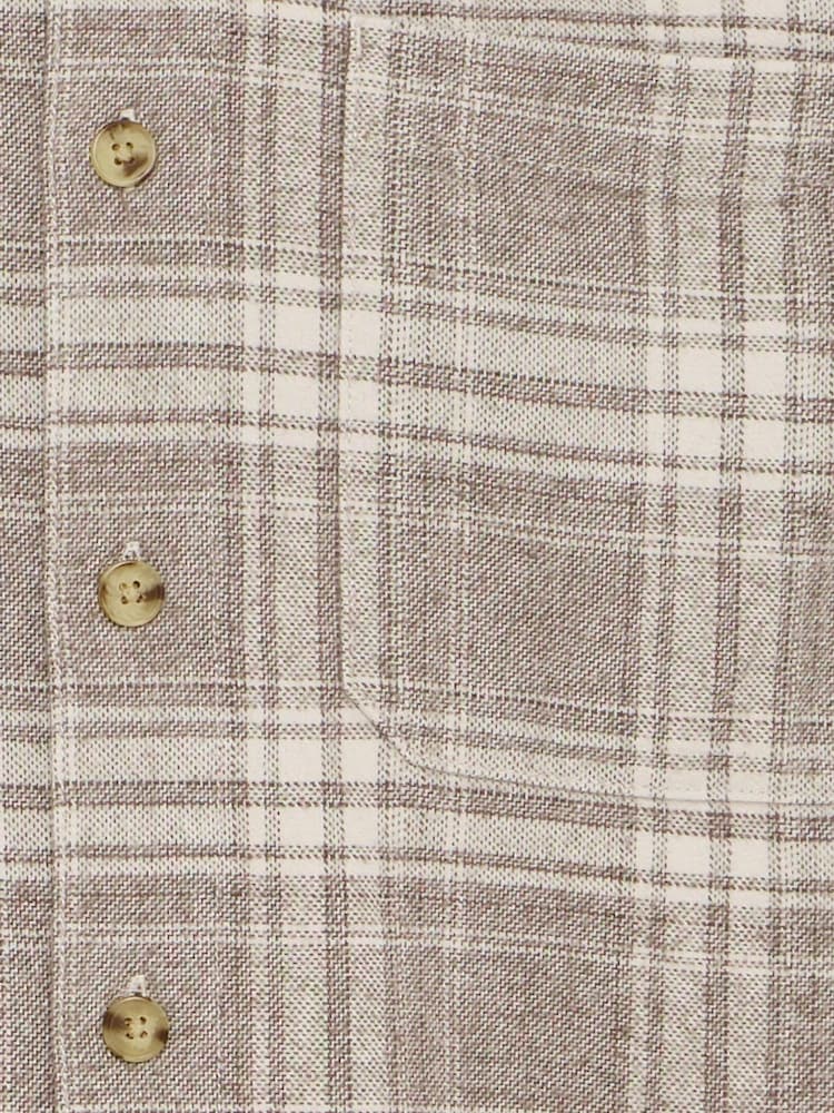 Casual Friday Brown CFLotus Long Sleeve Checked Shirt - Image 8 of 8