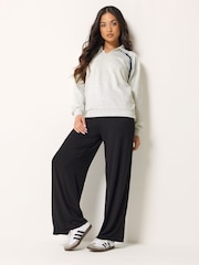 PixieGirl Petite Light  Grey Collar Stripe Sweatshirt - Image 2 of 5