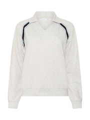PixieGirl Petite Light  Grey Collar Stripe Sweatshirt - Image 5 of 5
