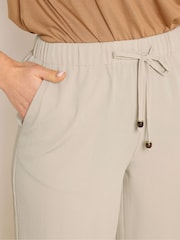 Long Tall Sally Natural Textured Wide Leg Trousers - Image 4 of 5