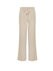 Long Tall Sally Natural Textured Wide Leg Trousers - Image 5 of 5