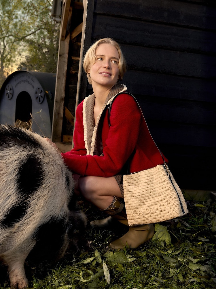 Radley Brown Dukes Place Raffia Medium Cross Body Bag - Image 1 of 8