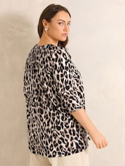 Evans Animal 3/4 Sleeve Jersey Shirt - Image 3 of 5