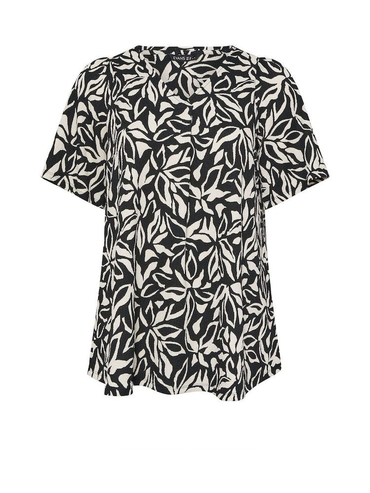 Evans Black Pleated Front Angel Sleeve Blouse - Image 5 of 5 Evans Black Pleated Front Angel Sleeve Blouse - Image 5 of 5