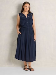 Evans Sleeveless Macrame Midi Dress - 6şəkildən 1 şəkil