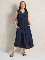 Evans Sleeveless Macrame Midi Dress - 6şəkildən 2 şəkil