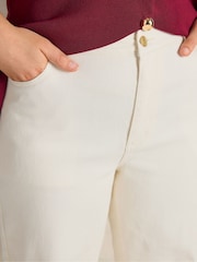 Evans Cream Premium Denim Wide Leg Jeans - Image 4 of 6