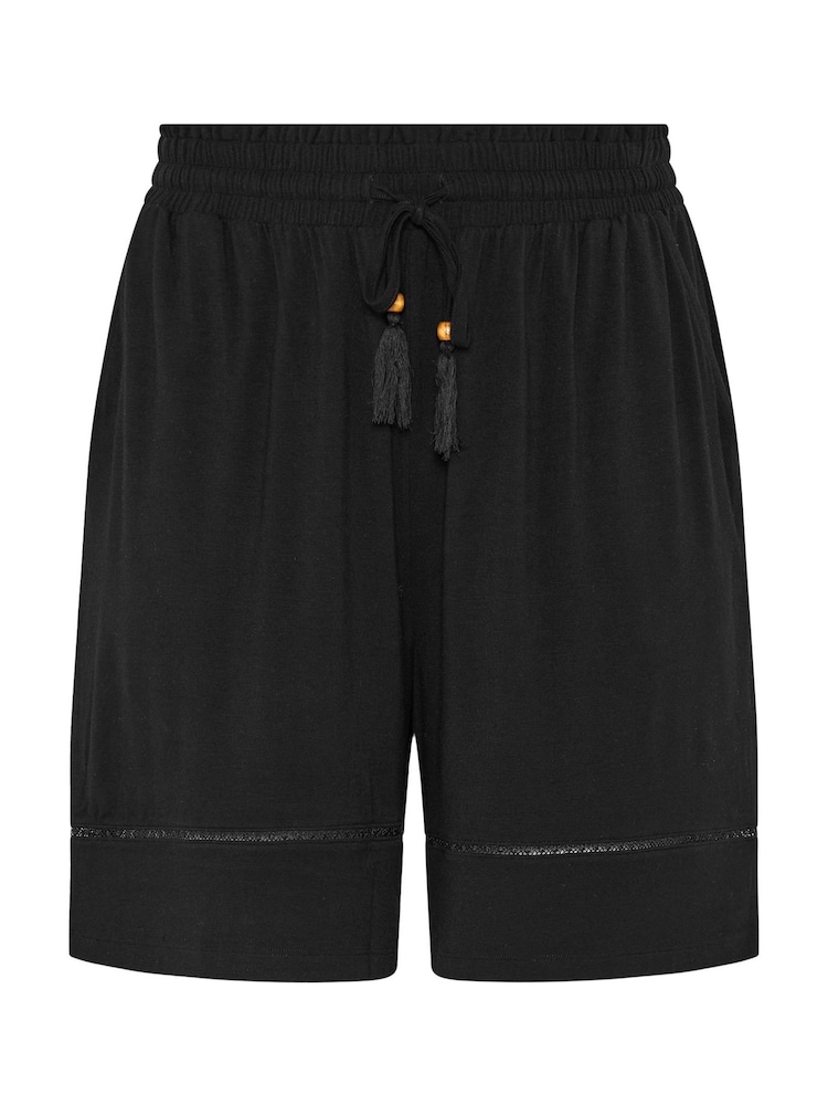 Yours Curve Black Ladder Insert Shorts - Image 5 of 5