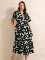 Negro - Evans Printed Boho Dress - Imagen 1 de 5