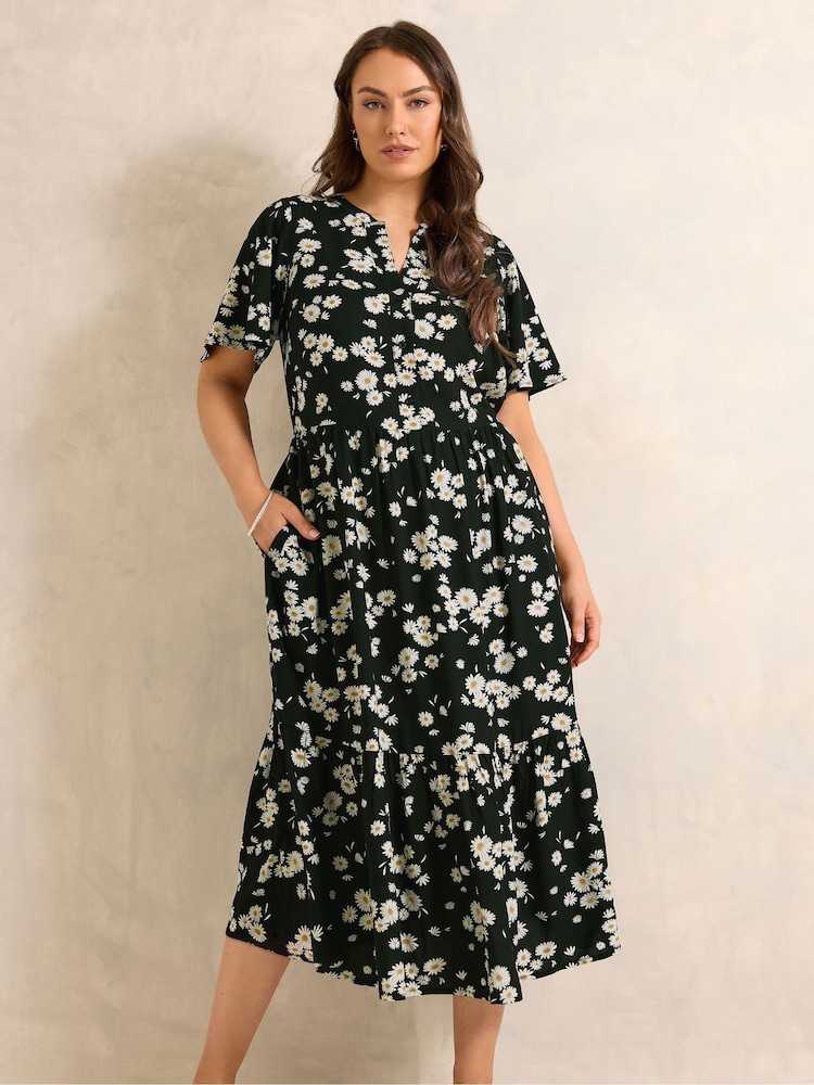 Negro - Evans Printed Boho Dress - Imagen 1 de 5