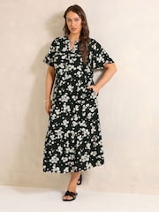 Negro - Evans Printed Boho Dress - Imagen 2 de 5