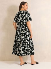 Negro - Evans Printed Boho Dress - Imagen 3 de 5