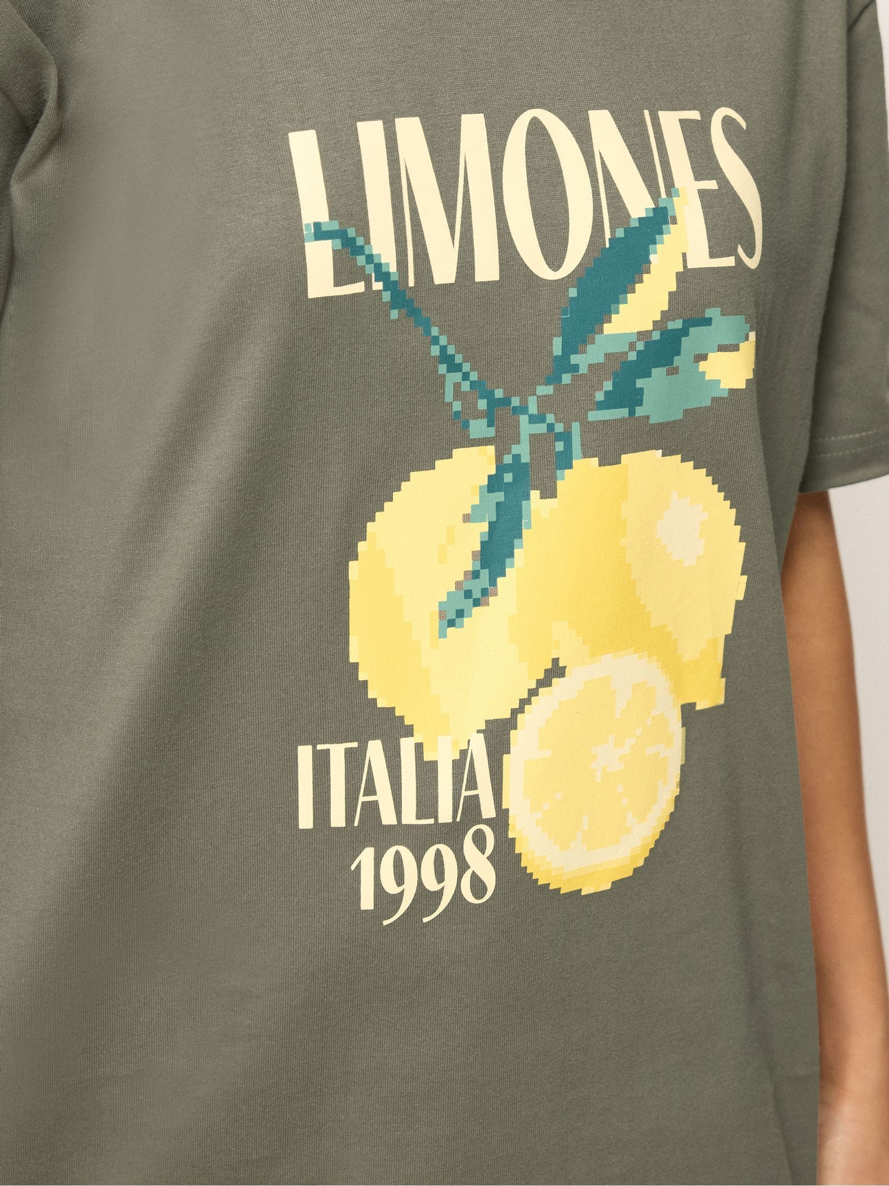 Buy PixieGirl Petite Green Lemons Oversized T-Shirt from the Next