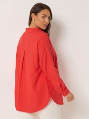Yours Curve Red Long Sleeve Shirt - Image 3 of 5