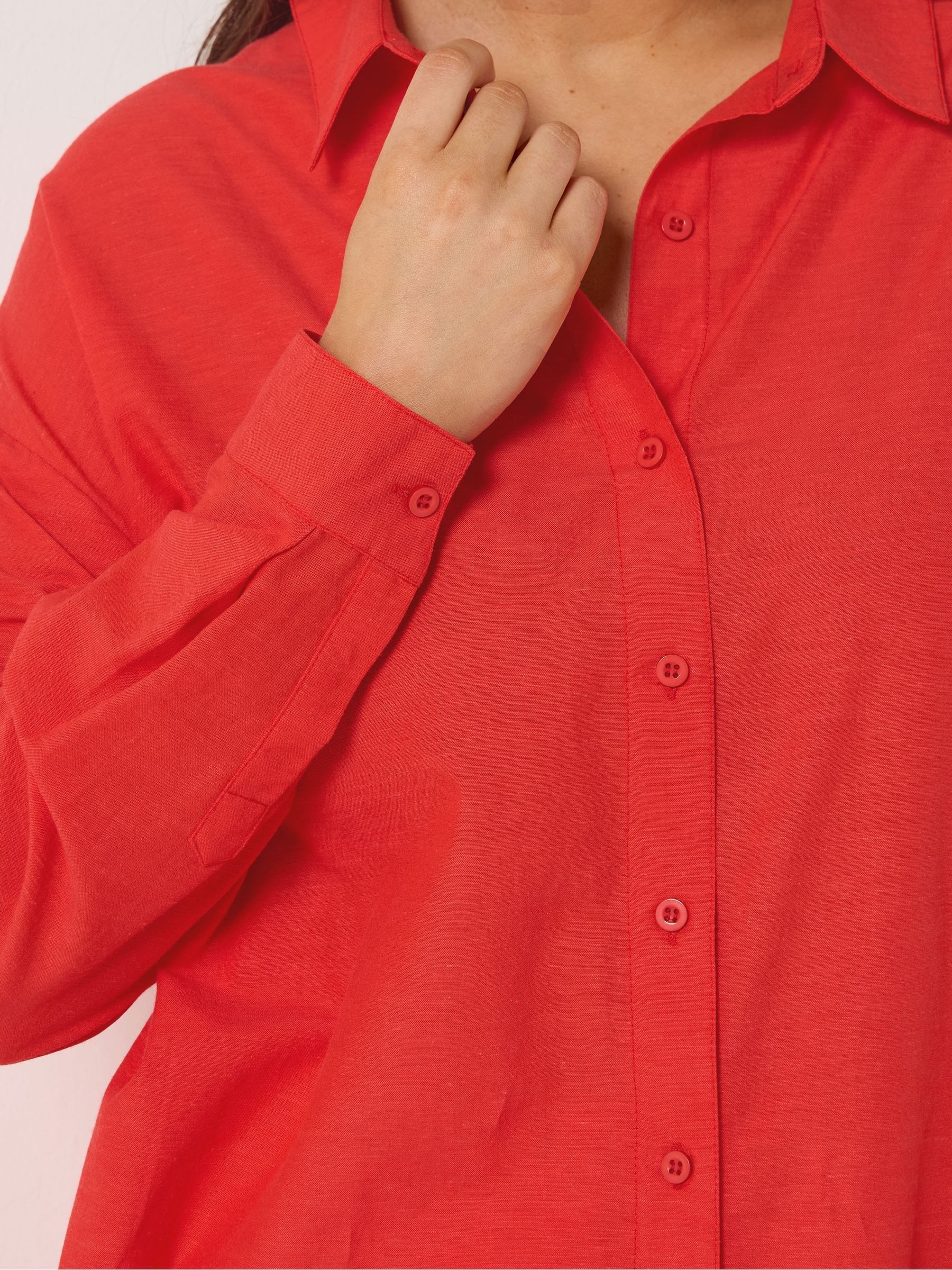Buy Yours Curve Red Long Sleeve Shirt from the Next UK online shop