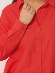 Yours Curve Red Long Sleeve Shirt - Image 4 of 5