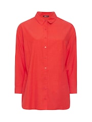 Yours Curve Red Long Sleeve Shirt - Image 5 of 5