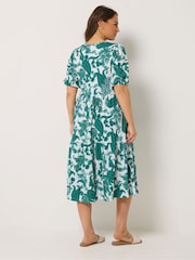 Yours Curve White Paisley Tiered Midi Dress - Image 3 of 5