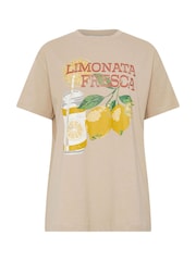 Long Tall Sally Natural Lemonade Oversized Print T-Shirt - Image 4 of 4