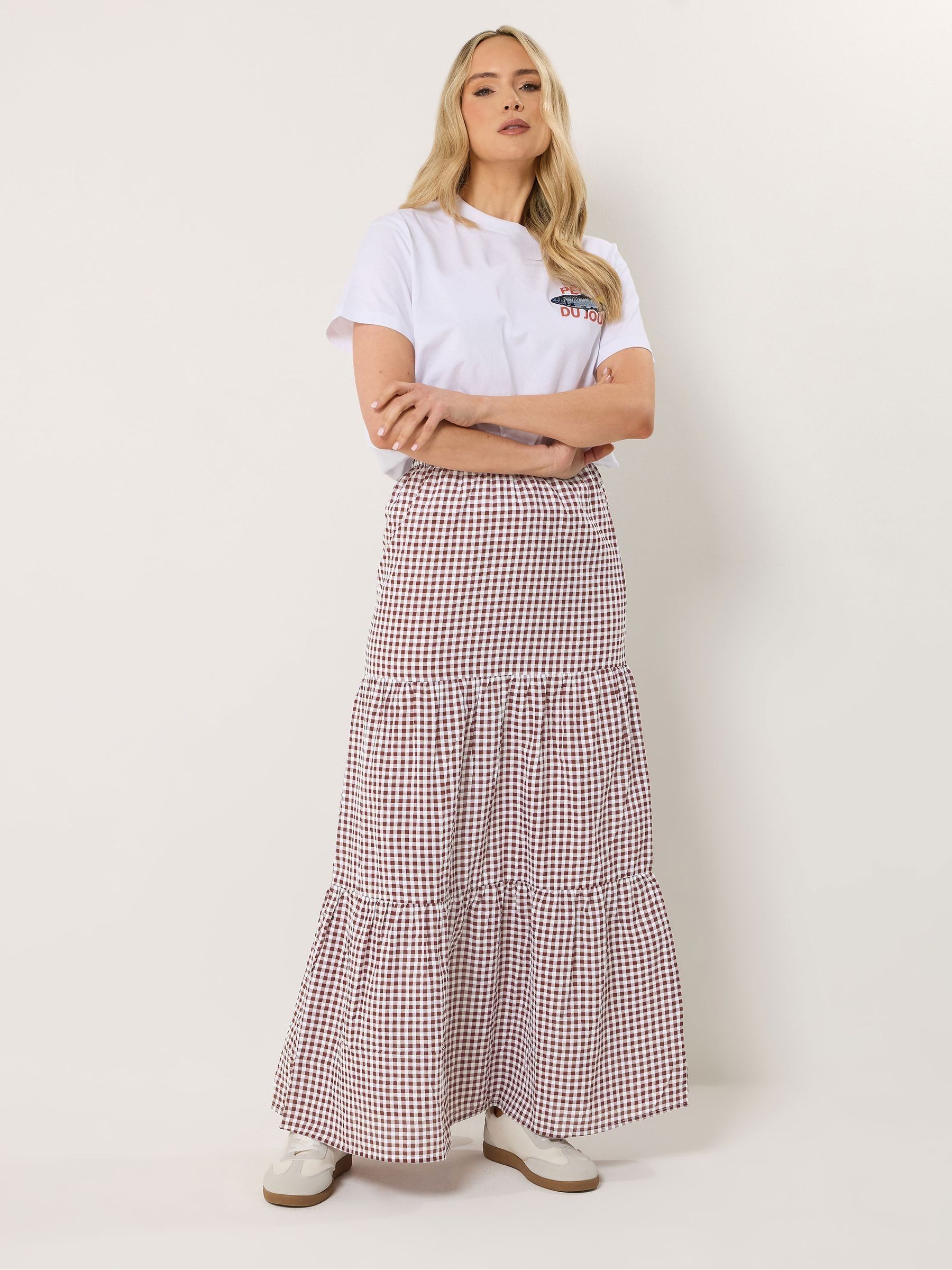 Buy Long Tall Sally Red Gingham Maxi Skirt from the Next UK online