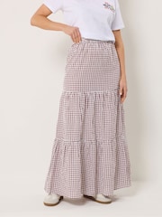 Long Tall Sally Red Gingham Maxi Skirt - Image 2 of 5