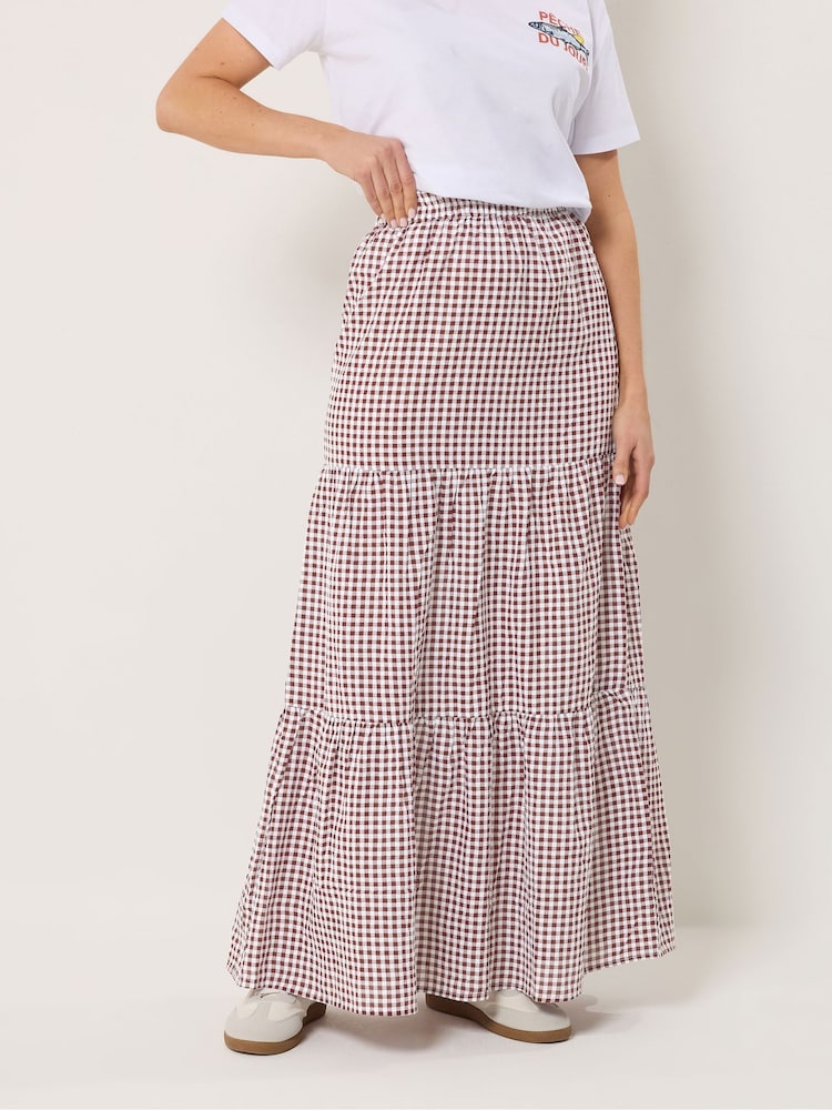 Long Tall Sally Red Gingham Maxi Skirt - Image 2 of 5