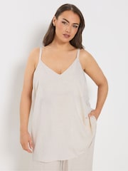 لون طبيعي - Yours Curve Vest Cami With Linen - Image 1 of 9