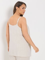 لون طبيعي - Yours Curve Vest Cami With Linen - Image 3 of 9