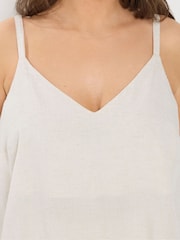 لون طبيعي - Yours Curve Vest Cami With Linen - Image 4 of 9