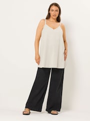 لون طبيعي - Yours Curve Vest Cami With Linen - Image 6 of 9