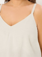 لون طبيعي - Yours Curve Vest Cami With Linen - Image 8 of 9