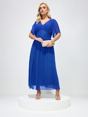 Yours Curve Dark Blue London Gathered Maxi Dress - Image 1 of 5