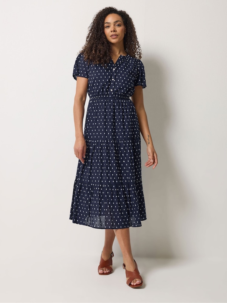 M&Co Κουμπί Ύφανση dobby Μακρύ φόρεμα με επίπεδα - Εικόνα 1 από 5