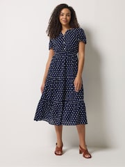 M&Co Κουμπί Ύφανση dobby Μακρύ φόρεμα με επίπεδα - Εικόνα 2 από 5