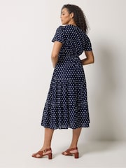 M&Co Κουμπί Ύφανση dobby Μακρύ φόρεμα με επίπεδα - Εικόνα 3 από 5