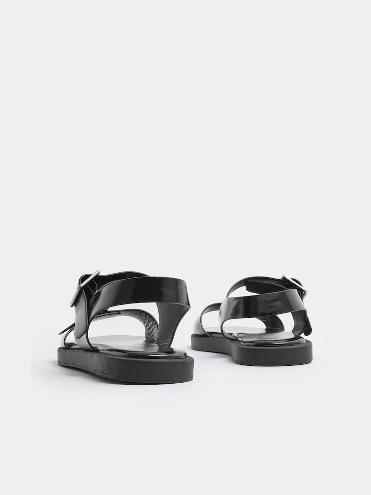 Yours Curve Black Extra Wide Fit EEE Sandal - Image 4 of 4