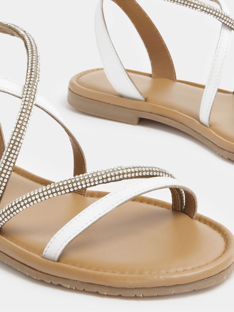 Yours Curve White Wide Fit Sandals - Image 5 of 5