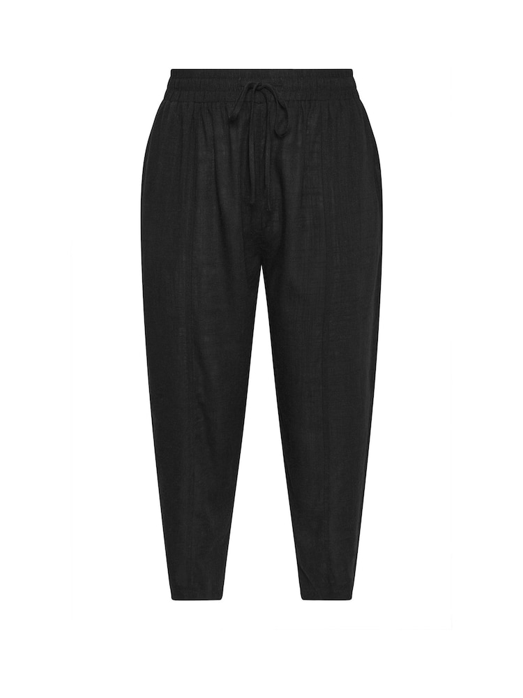 Yours Curve Black Barrel Leg Trousers - Image 5 of 5