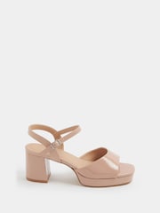 Yours Curve Natural Extra Wide Fit Square Toe Occasion Platform Sandals - Image 2 of 5