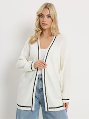 سترة كارديغان محبوكة بتصميم متباين من Yours Curve - صورة 1 من 5