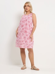 Yours Curve Red Floral Print Mini Dress - Image 1 of 5