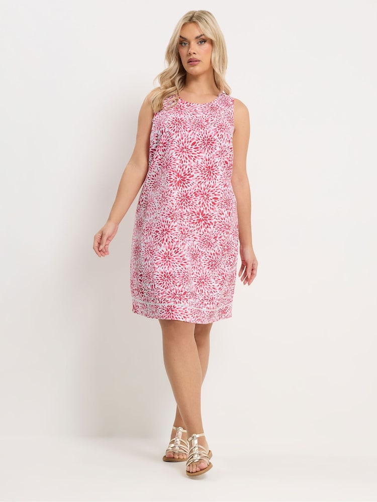 Yours Curve Red Floral Print Mini Dress - Image 2 of 5